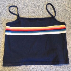 JOHN GALT Rainbow Striped Cropped Camisole Bralette